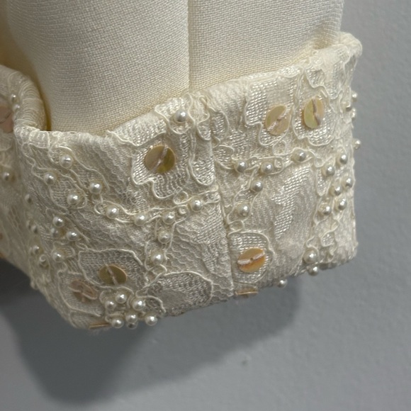 Lord & Taylor Ivory Blazer with Lace Accents - Picture 11 of 14